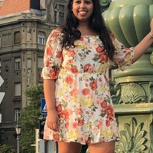 Off shoulder floral dress!!